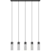Straluma 5-Lichts hanglamp cilinder helder glas met zwart> Eettafellampen|Pendel Lampen