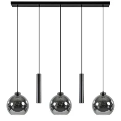 Straluma 5-Lichts hanglamp cilinders en smoke glas> Hanglampen|Eettafellampen