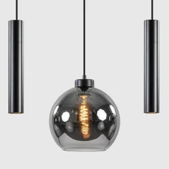 Straluma 5-Lichts hanglamp cilinders en smoke glas></noscript> Hanglampen|Eettafellampen