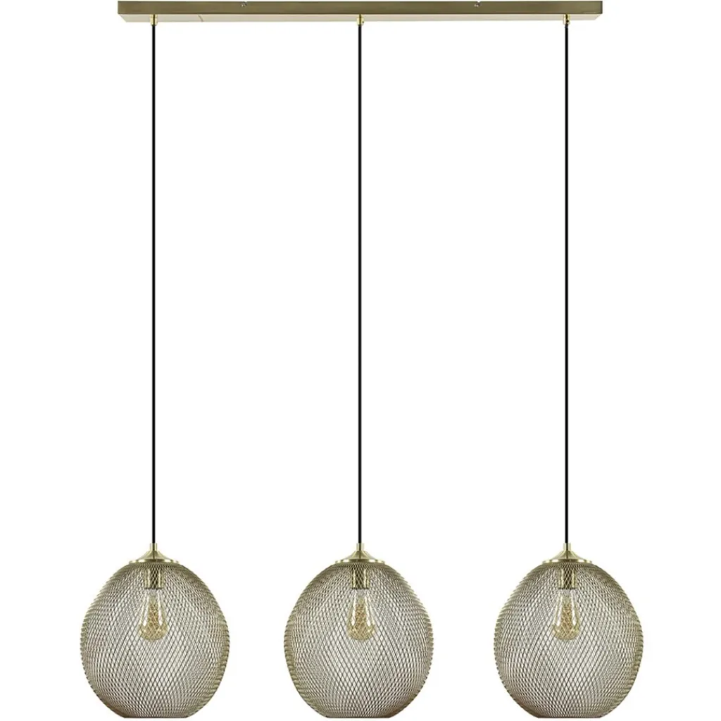 Straluma 3-Lichts hanglamp Moroc goud Light and Living> Eettafellampen|Light and Living