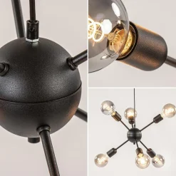 Straluma 6-Lichts hanglamp zwart exclusief lichtbron></noscript> Keukenverlichting|Eetkamerverlichting