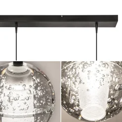 Straluma 3-Lichts hanglamp zwart met helder glazen bollen><noscript><img width=