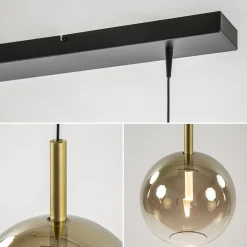 Straluma 3-Lichts LED eettafelhanglamp met gold fading glas></noscript> Hanglampen|Eettafellampen