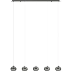 Straluma 5-Lichts LED eettafelhanglamp smoke glas dimbaar> Hanglampen|Eettafellampen