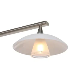 Straluma 4-Lichts LED hanglamp staal met witte schotels dimbaar><noscript><img width=