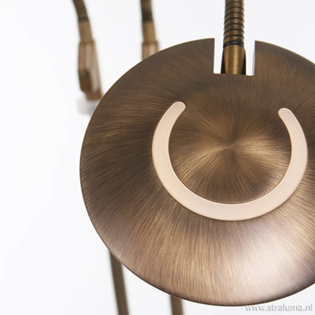 Straluma 2-Lichts leeslamp brons LED dimbaar> Vloerlampen|Leeslampen