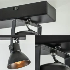 Straluma 2-Lichts metalen plafondlamp Eliano mat zwart><noscript><img width=