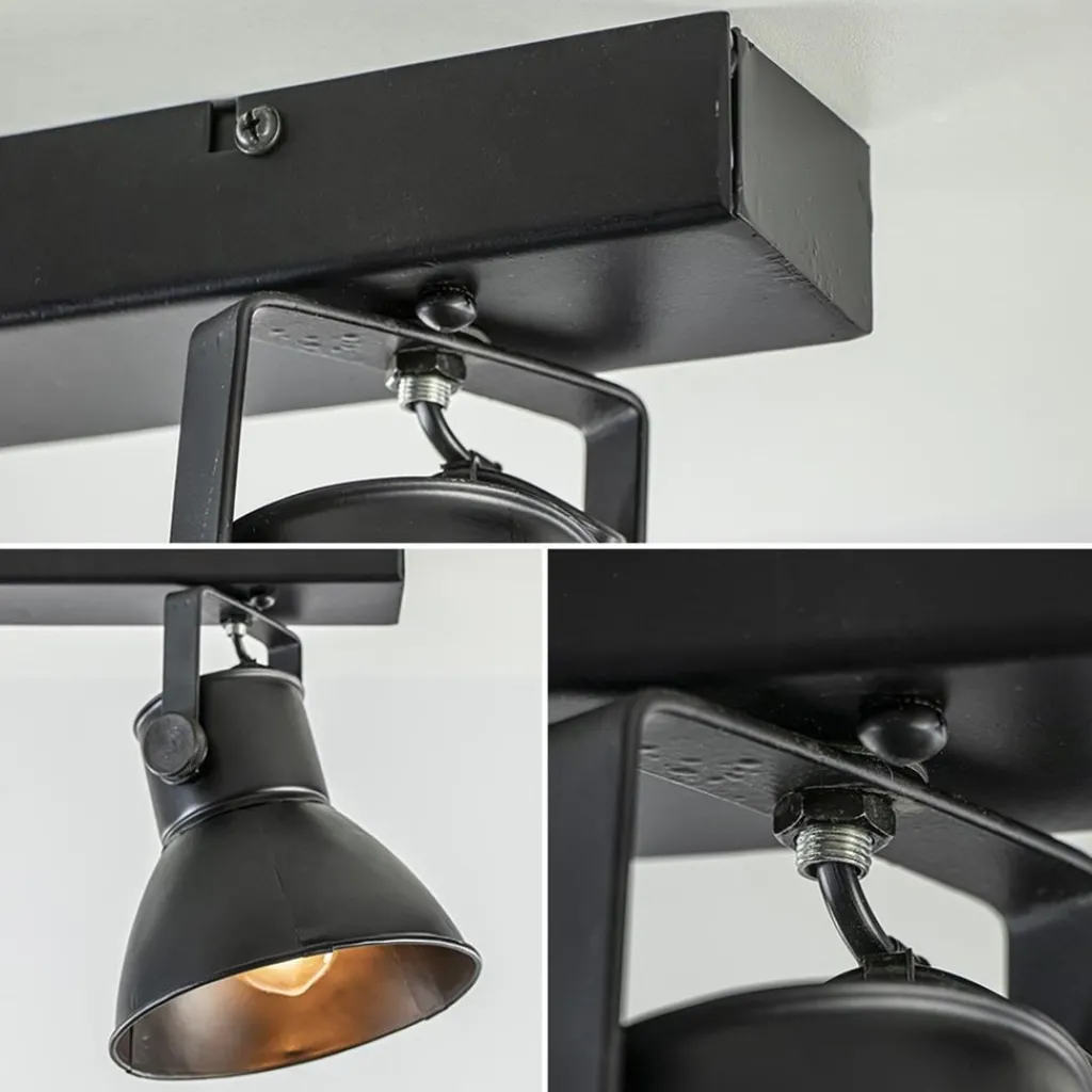 Straluma 2-Lichts metalen plafondlamp Eliano mat zwart> Light and Living|Keukenverlichting