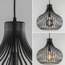 Straluma 2-Lichts moderne hanglamp draad zwart></noscript> Eettafellampen|Draadlampen