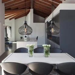 Straluma 2-Lichts moderne hanglamp draad zwart></noscript> Eettafellampen|Draadlampen