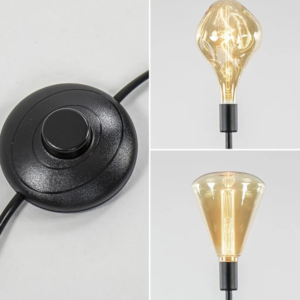 Straluma 3-Lichts moderne vloerlamp mat zwart exclusief lichtbron> Woonkamerlampen|Vloerlampen