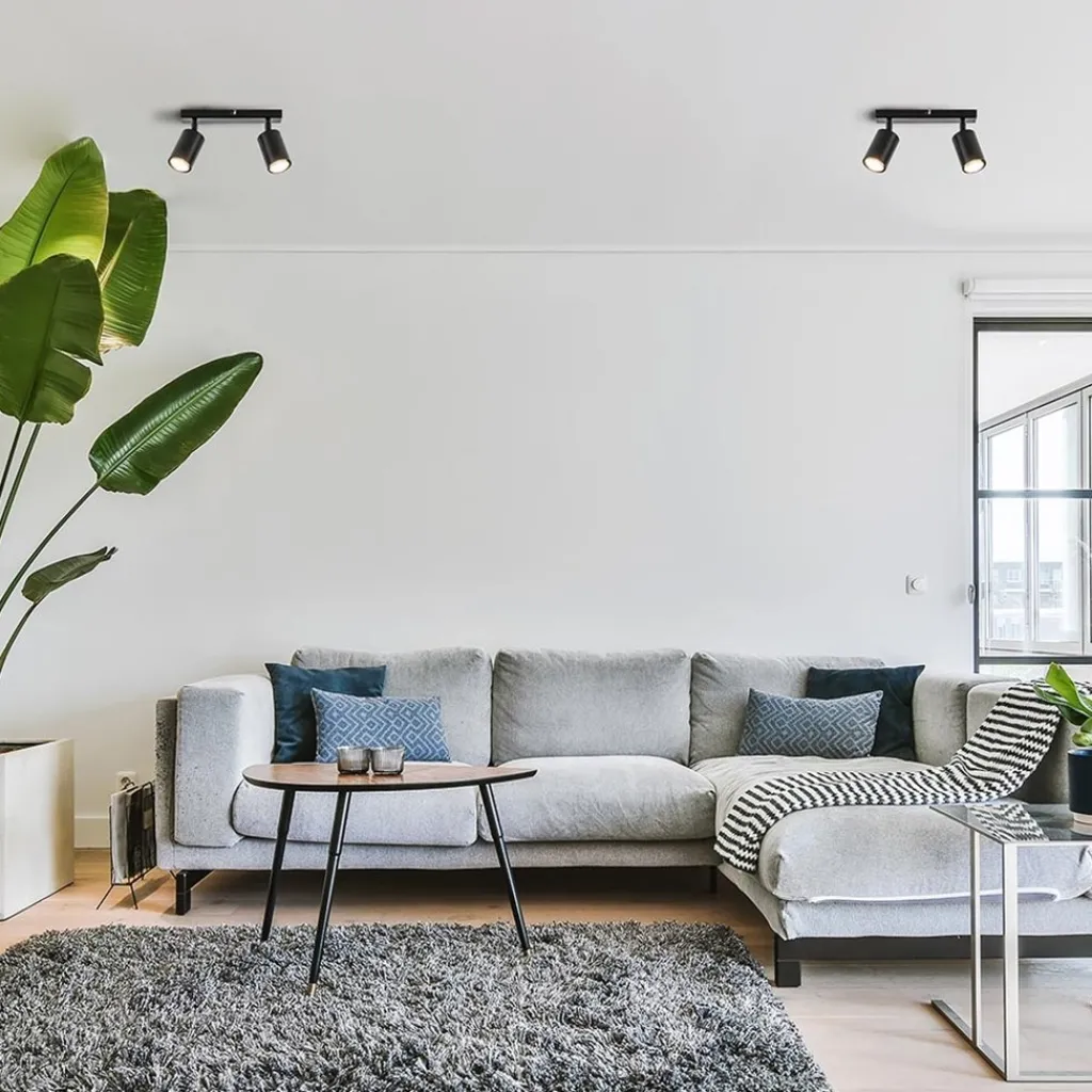 Straluma 2-Lichts opbouwspot GU10 mat zwart> Opbouwspots|Woonkamerlampen