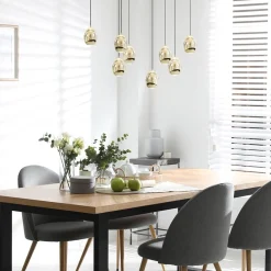 Straluma 8-Lichts ovale hanglamp eggs zwart/goud></noscript> Hanglampen|Eettafellampen