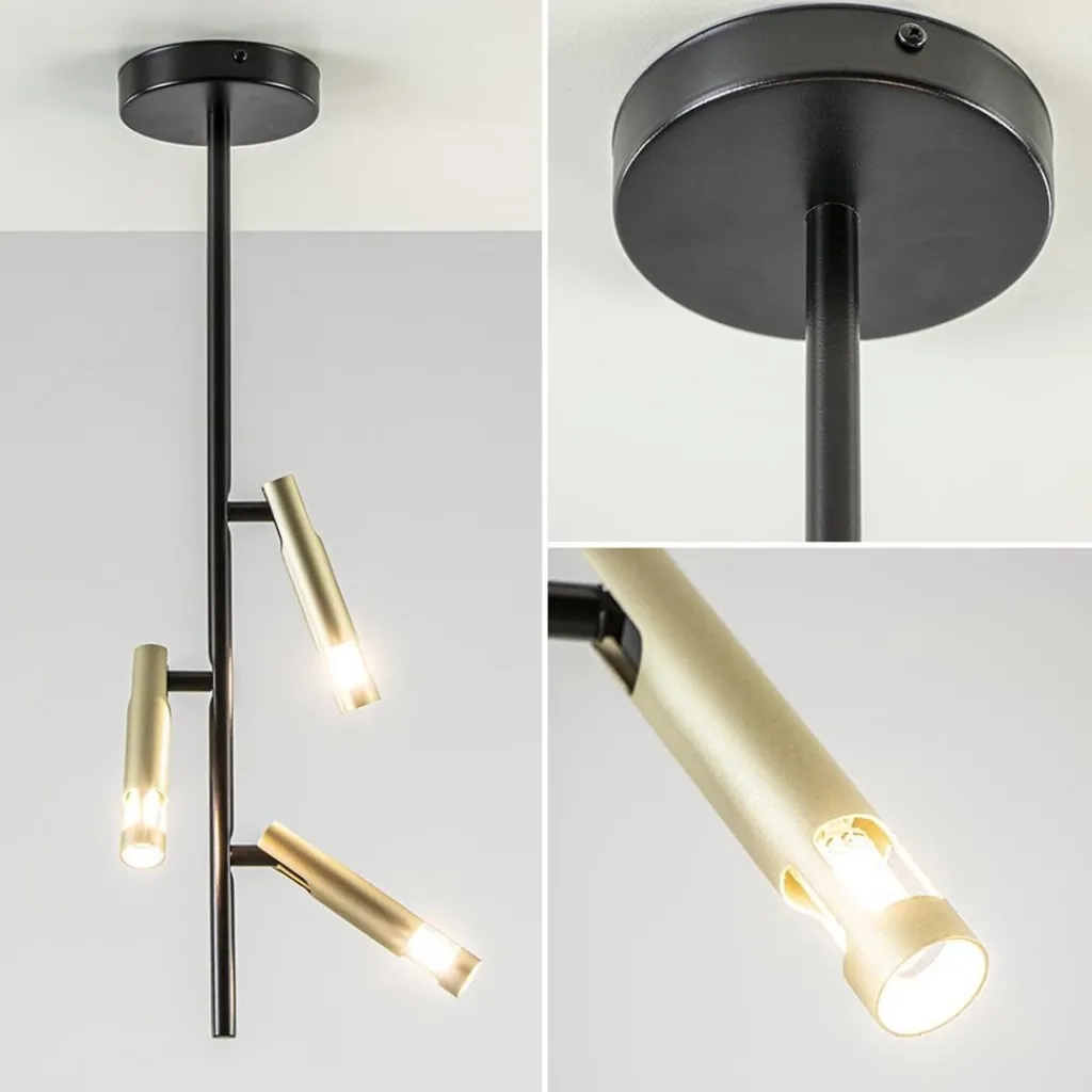 Straluma 3-Lichts plafondlamp G9 zwart met goud> Halverlichting|Keukenverlichting