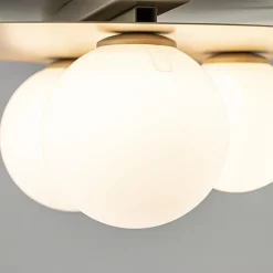 Straluma 3-Lichts plafondlamp mat goud met witte bollen><noscript><img width=