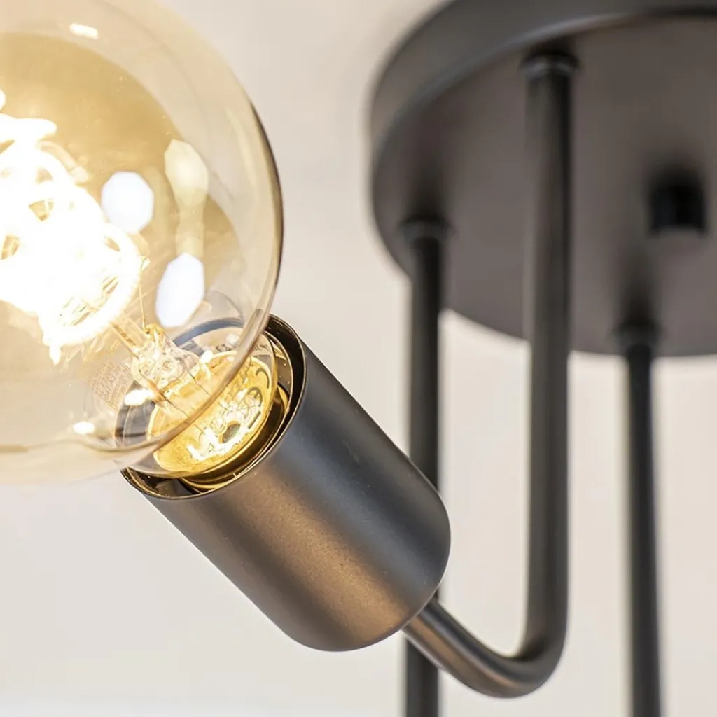 Straluma 5-Lichts plafondlamp pendel mat zwart excl lichtbronnen> Plafondlampen|Industriële Verlichting