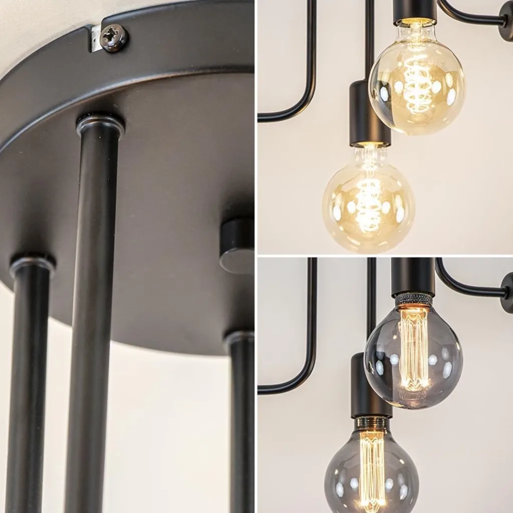 Straluma 5-Lichts plafondlamp pendel mat zwart excl lichtbronnen> Plafondlampen|Industriële Verlichting