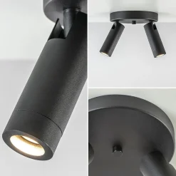 Straluma 2-Lichts plafondspot mat zwart met gouden accent></noscript> Opbouwspots|Keukenverlichting