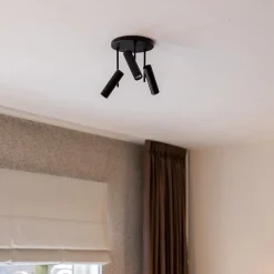 Straluma 3-Lichts plafondspot rond zwart GU10 mini><noscript><img width=