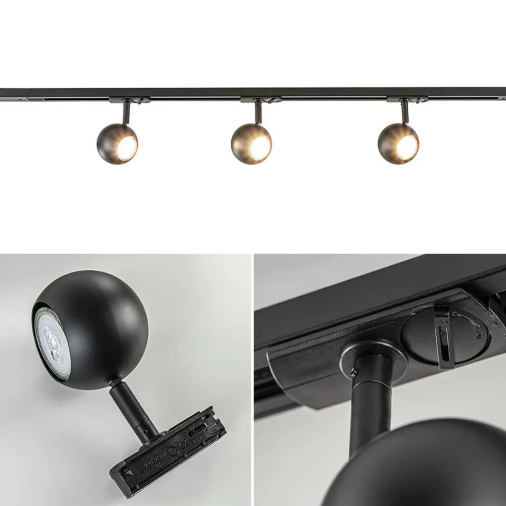 Straluma 3-Lichts railsysteem 1-fase met verstelbare ronde spots> Opbouwspots|Keukenverlichting