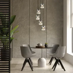 Straluma 5-Lichts ronde hanglamp zwart met titanium/helder glas></noscript> Hanglampen|Pendel Lampen