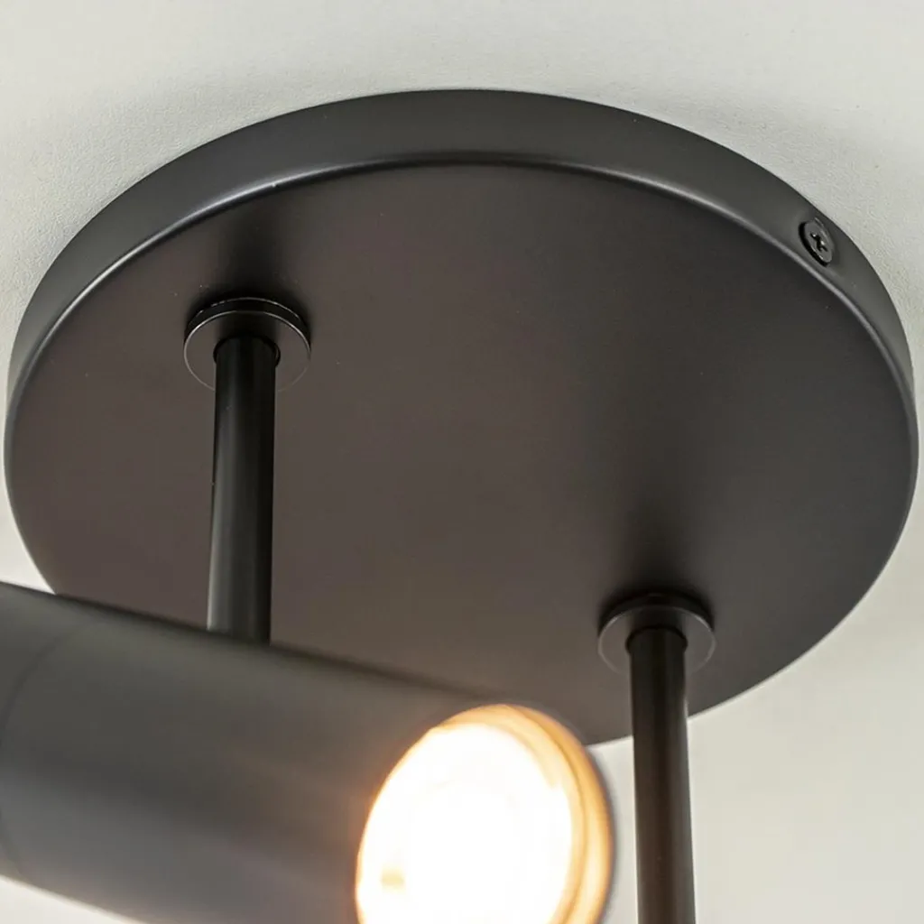 Straluma 2-Lichts ronde opbouwspot met cilinders zwart> Opbouwspots|Woonkamerlampen