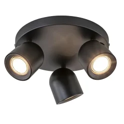 Straluma 3-Lichts ronde opbouwspot zwart verstelbaar> Plafondlampen|Opbouwspots