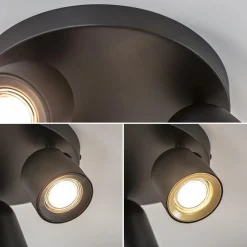 Straluma 3-Lichts ronde opbouwspot zwart verstelbaar><noscript><img width=