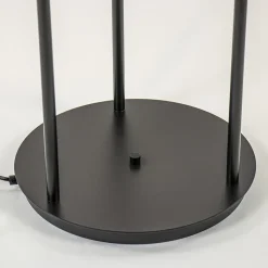 Straluma 3-Lichts vloerlamp mat zwart met amber glazen bollen></noscript> Vloerlampen|Klassieke Verlichting