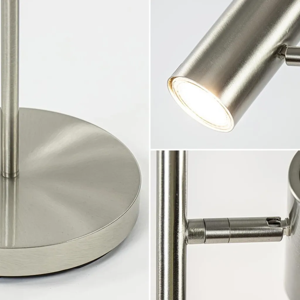 Straluma 2-Lichts vloerlamp nikkel met dimbare spots> Vloerlampen|Leeslampen