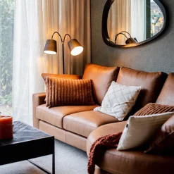 Straluma 2-Lichts vloerlamp zwart/goud met flexibele armen><noscript><img width=