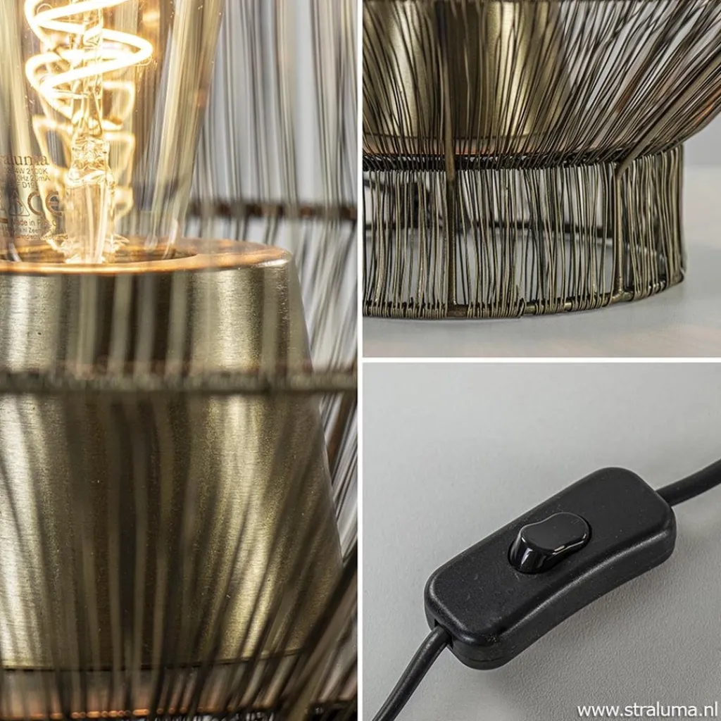 Straluma Light & Living tafellamp Vitora antiek brons> Draadlampen|Light and Living
