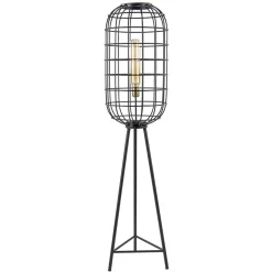 Straluma Light & Living vloerlamp Toah zwart met antiek brons> Vloerlampen|Driepoot lampen