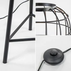 Straluma Light & Living vloerlamp Toah zwart met antiek brons><noscript><img width=