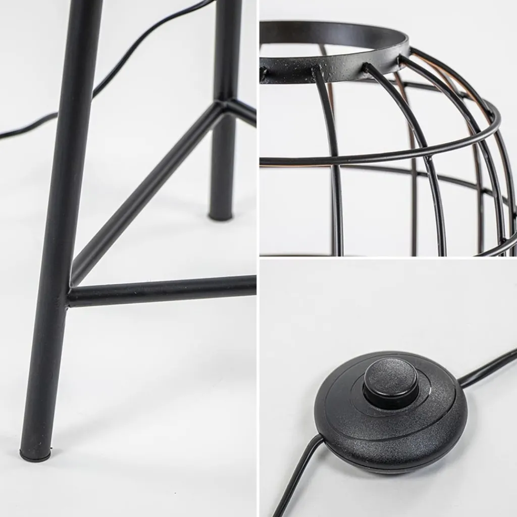 Straluma Light & Living vloerlamp Toah zwart met antiek brons> Vloerlampen|Driepoot lampen