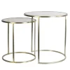 Straluma Light and Living bijzettafel Duarte set van 2 goud met bruin glas> Light and Living|Bijzettafels