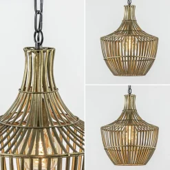 Straluma Light and Living hanglamp Stella antiek brons met zwart><noscript><img width=