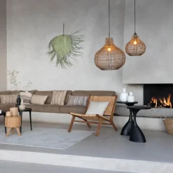 Straluma Light and Living hanglamp Pacino donker rotan></noscript> Eettafellampen|Light and Living