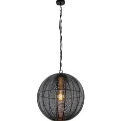 Straluma Light and Living hanglamp Amarah rond mat zwart> Eettafellampen|Draadlampen