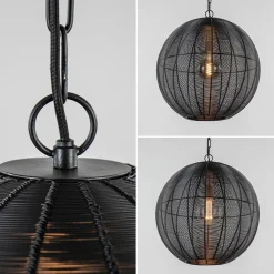 Straluma Light and Living hanglamp Amarah rond mat zwart><noscript><img width=
