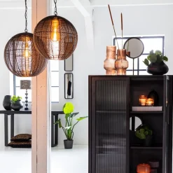 Straluma Light and Living hanglamp Amarah rond mat zwart><noscript><img width=