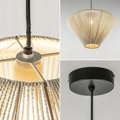 Straluma Light and Living hanglamp Felida crème 53 cm></noscript> Hanglampen|Eettafellampen