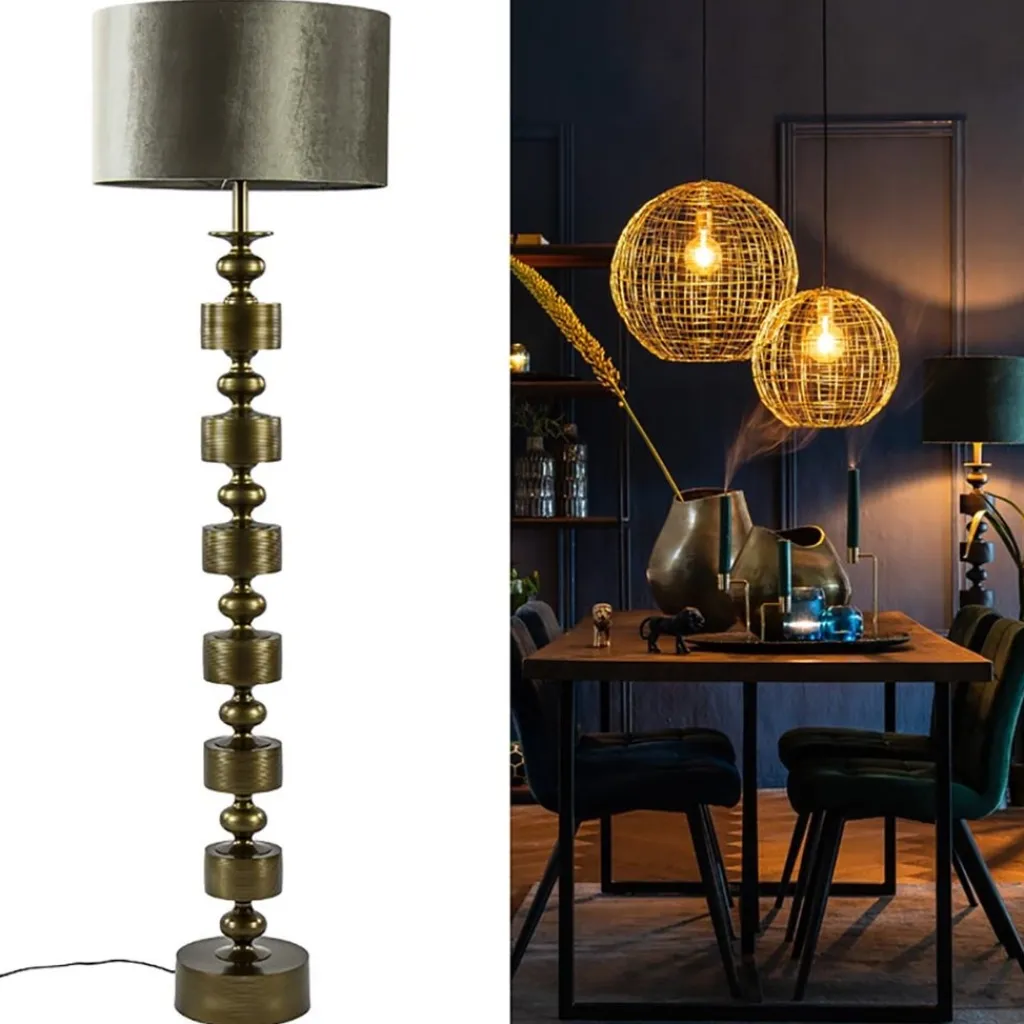 Straluma Light and Living lampvoet / vloerlamp Gody antiek brons> Lampenvoeten|Light and Living