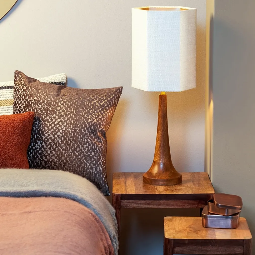 Straluma Light and Living lampvoet Jovany wood oil brown> Tafellampen|Lampenvoeten