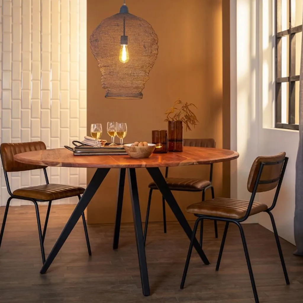 Straluma Light and Living ronde eettafel Mimoso acacia hout> Light and Living|Eettafels