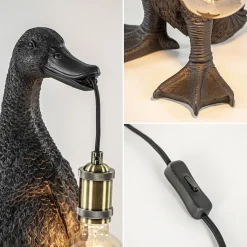 Straluma Light and Living tafellamp Duck mat zwart met brons></noscript> Light and Living|Woonkamerlampen