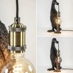 Straluma Light and Living tafellamp Duck mat zwart met brons></noscript> Light and Living|Woonkamerlampen