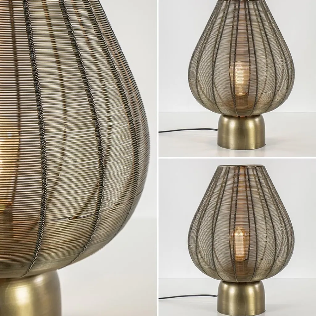 Straluma Light and Living tafellamp Suneko antiek brons> Draadlampen|Light and Living