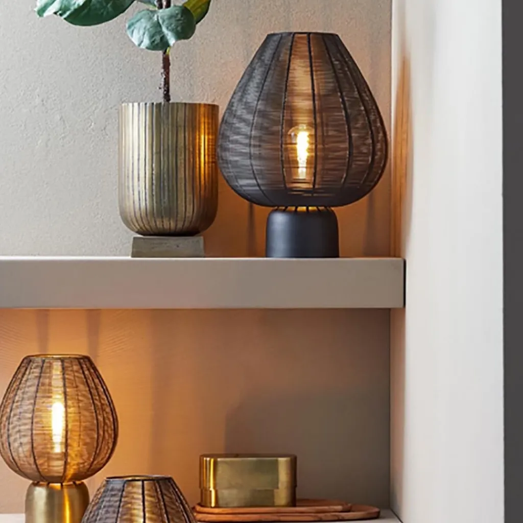 Straluma Light and Living tafellamp Suneko antiek brons> Draadlampen|Light and Living