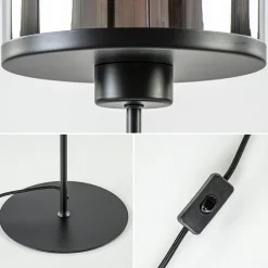 Straluma Light and Living tafellamp Maverick zwart met smoke glas></noscript> Tafellampen|Light and Living